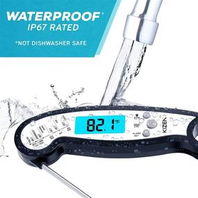 img 2 attached to Kizen Instant Read Thermometer - Water-resistant Alarm Thermometer with Backlight & Calibration. Kizen Digital Food Thermometer for Kitchen, Outdoor Cooking, BBQ, and Grill