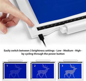 img 2 attached to Яркий светодиодный светильник iVyne Bright Crafting Light Pad A4 - универсальный светодиодный светильник для вырубки винила Cricut, отслеживания, рисования и рукоделия (белый) - работает от батареек и сети