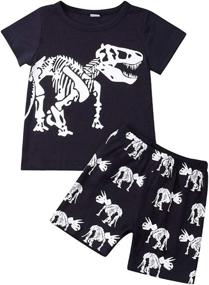 img 4 attached to 🦖 Dinosaur Sleepwear Boys' Clothing Sets: Guyay Cartoon Outfits - Enhanced SEO