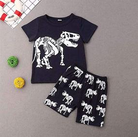 img 3 attached to 🦖 Dinosaur Sleepwear Boys' Clothing Sets: Guyay Cartoon Outfits - Enhanced SEO