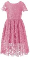 elegant lace dresses for happy rose flower girls: perfect for country weddings & junior bridesmaids logo