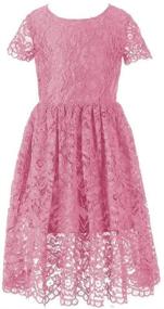 img 1 attached to Elegant Lace Dresses for Happy Rose Flower Girls: Perfect for Country Weddings & Junior Bridesmaids