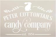 🐇 шаблон-заяц studior12 peter cottontails candy co. - декор для дома на весеннюю праздничную тематику, искусство из слов "пасхальный кролик" для деревянных вывесок в стиле "ферма" - многоразовый шаблон из милара, выберите размер (12 x 8 дюймов) логотип