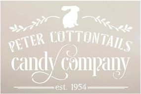 img 3 attached to 🐇 Шаблон-заяц StudioR12 Peter Cottontails Candy Co. - декор для дома на весеннюю праздничную тематику, искусство из слов "Пасхальный кролик" для деревянных вывесок в стиле "ферма" - многоразовый шаблон из милара, выберите размер (12 x 8 дюймов)