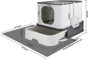 img 3 attached to 🐱 Convenient Foldable Cat Litter Box with Lid and Scoop – Top Entry, Anti-Splashing, Easy to Clean, Enclosed Plastic Cat Toilet