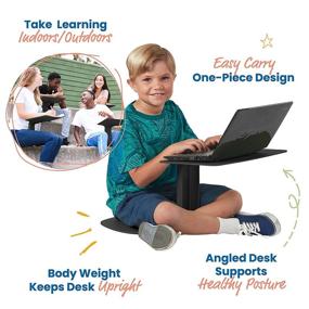img 2 attached to 📚 ECR4Kids ELR-15810-BK The Surf Portable Lap Desk: Convenient Flexible Seating for Homeschool and Classrooms, One-Piece Writing Table for Kids, Teens, and Adults - GREENGUARD [Gold] Certified in Black