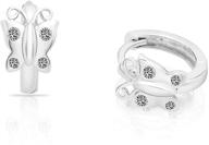 sterling silver butterfly huggie earrings girls' jewelry logo