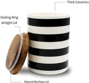 img 3 attached to 🎁 Sunddo Ceramic Canister Set with Bamboo Lid - Stylish Porcelain Jars for Coffee, Tea, Food Storage, Candy, Sugar - Modern Kitchen Containers - Ideal Gift for Women - Round White and Black Set of 3