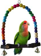 🐦 colorful wooden bird swing: budgie swing toys for parakeets budgie bird – 5.5 x 5.6 inch hammock included логотип