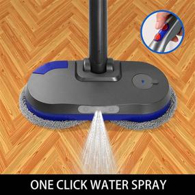 img 2 attached to 🧹 Ultimate Electric Spin Mop for Hardwood Floors: Cordless, All-Surface Cleaning, Rechargeable, Polisher and Scrubber with Reusable Pads