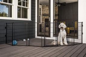 img 2 attached to 🐾 Carlson Pet Products 3-in-1 Outdoor Pet Gate, Pen, and Fence - Extra Tall & Weather-Resistant - 144-Inch Wide - Bonus Small Pet Door Included