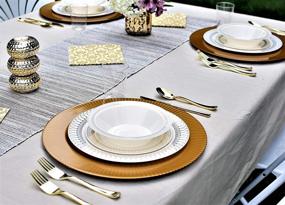 img 1 attached to 🍽️ Exquisite 40 Pack: Premium Heavyweight Dinner and Dessert Plates Combo
