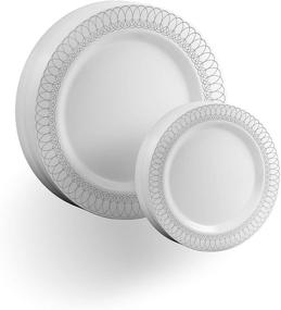 img 4 attached to 🍽️ Exquisite 40 Pack: Premium Heavyweight Dinner and Dessert Plates Combo