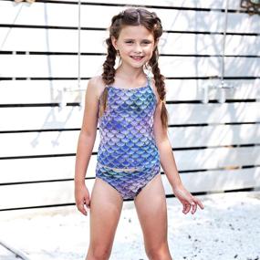img 2 attached to Girls' Tankini Swimwear Set - Moon Tree 👙 Two Piece Bathing Suit for Fun in the Sun
