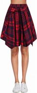 👗 chigant women's pleated plaid skirt: knot detail, high waist, basic skater mini dress” logo