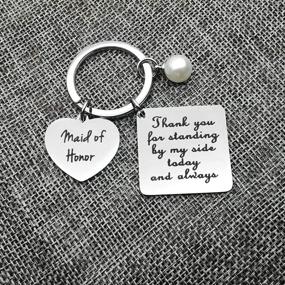 img 3 attached to Bridesmaid Wedding Keychain: A Standing Thank You Token