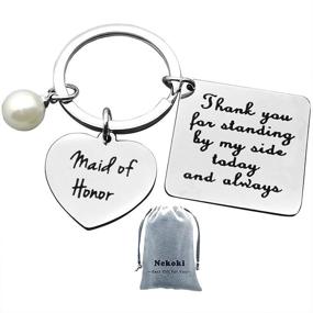 img 4 attached to Bridesmaid Wedding Keychain: A Standing Thank You Token