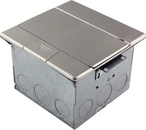 img 2 attached to 🔌 ENERLITES Square Pop-Up Floor Box Kit with Weather Resistant Receptacle Outlet, Watertight Gasket, and Corrosion Resistant Hardware - Nickel Plated Brass (661241-S)