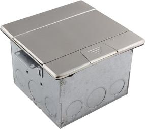 img 1 attached to 🔌 ENERLITES Square Pop-Up Floor Box Kit with Weather Resistant Receptacle Outlet, Watertight Gasket, and Corrosion Resistant Hardware - Nickel Plated Brass (661241-S)