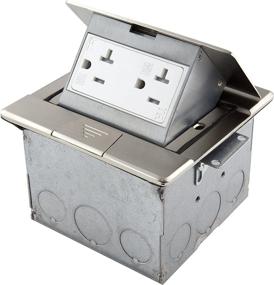 img 4 attached to 🔌 ENERLITES Square Pop-Up Floor Box Kit with Weather Resistant Receptacle Outlet, Watertight Gasket, and Corrosion Resistant Hardware - Nickel Plated Brass (661241-S)