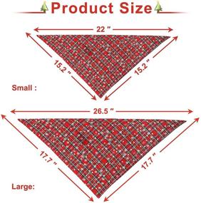 img 2 attached to 🐶 Malier 2 Pack Christmas Dog Bandana - Buffalo Plaid Snowflake Pet Scarf Set for Small Medium Large Dogs Cats Pets - Triangle Bibs Kerchief Accessories & Decorations