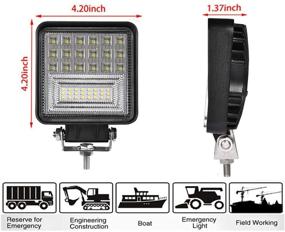 img 3 attached to 🔦 Premium 4 inch LED Light Pods - 126W Square Work Light for Off Road, Truck, Jeep & More (20 Pack)