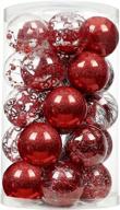 🎄 sy craft 70mm/2.75” shatterproof clear plastic christmas ball ornaments decoration set - 25 red xms balls baubles with stuffed delicate decorations логотип