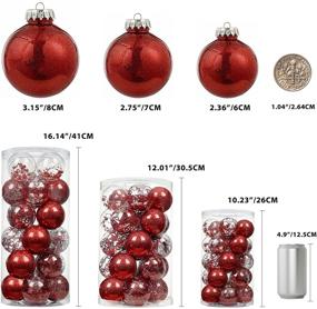 img 1 attached to 🎄 SY CRAFT 70mm/2.75” Shatterproof Clear Plastic Christmas Ball Ornaments Decoration Set - 25 Red Xms Balls Baubles with Stuffed Delicate Decorations