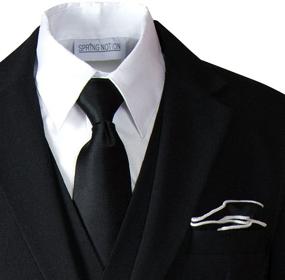 img 3 attached to 👔 Spring Notion Zipper Necktie Handkerchief Set: Stylish Boys' Accessories and Neckties