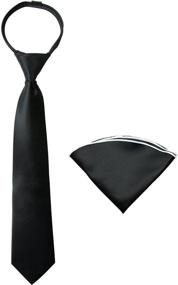 img 4 attached to 👔 Spring Notion Zipper Necktie Handkerchief Set: Stylish Boys' Accessories and Neckties