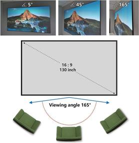 img 1 attached to 🎥 Премиальная ткань для экрана, отражающая окружающий свет, для самостоятельного изготовления проекционного экрана 16:9 диагональю 130 дюймов - 70x118 дюймов из Полимерного материала EPPE (серый) с высококонтрастным черным подкладом, проекция 4K Ultra HD