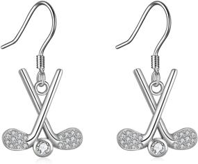 img 4 attached to ⛳️ YAFEINI Sterling Silver Golf Club and Ball Dangle Drop Earrings: Perfect Golf Jewelry Gifts for Women and Girls