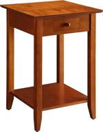 🍒 cherry american heritage end table with drawer and shelf by convenience concepts logo