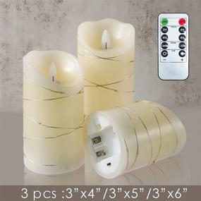 img 1 attached to 🕯️ CHERIMENT Flameless Candles with Remote, Set of 3, Embedded String Lights LED Candles, Realistic Battery Operated Candles for Home Holiday Fall Table Décor (Ivory)