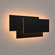 modern wall sconce: ralbay 15.75”/36w led indoor matte black light for living room, bedroom, staircase & hallway - warm white 3000k логотип