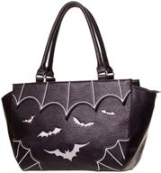 🦇 lost queen women's bats handbag: dark gothic purse for alternative style, shoulder bag logo