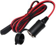ποΈ motorcycle bike power extension cable - 12v-24v sae female cigarette lighter socket, 6ft 2 pin quick release connect disconnect plug, heavy duty 16awg extension cord (1 pack) logo
