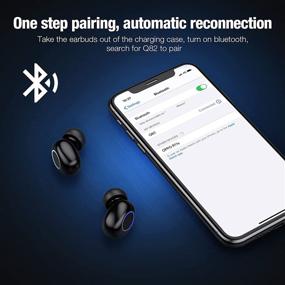 img 2 attached to Bluetooth True Wireless Earbuds with Microphone, Noise Cancelling Earphones and Charging Case – Digital Power Display, IPX6 Waterproof Stereo Ear Buds for Android/iPhone