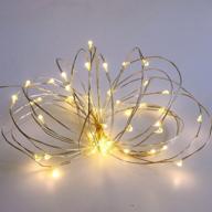 50-count led fairy lights on 18ft silver wire, battery-operated with timer for wedding centerpiece, christmas party decorations - warm white indoor string lights логотип