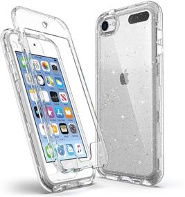 img 4 attached to 📱 ULAK Glitter iPod Touch 7/6/5 Case with Front Cover - Hybrid Rugged Shockproof Bumper Cover for iPod Touch 7th/6th/5th Generation - Anti-Scratch Hard Shell