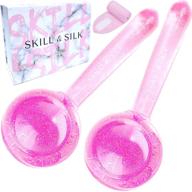 🧊 skill & silk ice globes for facials - relieve migraines with pink headband and grips, 2 count (pack of 1) logo