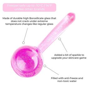 img 2 attached to 🧊 Skill & Silk Ice Globes for Facials - Relieve Migraines with Pink Headband and Grips, 2 Count (Pack of 1)