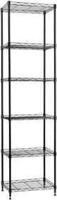 img 4 attached to 🗄️ Adjustable 6 Wire Shelving Steel Storage Rack for Laundry, Bathroom, Kitchen, Pantry, Closet - 16.6" Width x 63" Height x 11.8" Depth, Black