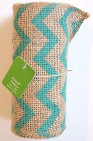 img 1 attached to Teal Chevron Burlap Ribbon Roll