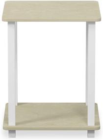 img 2 attached to 🌟 FURINNO Simplistic Cream Faux Marble End Table: Elegance meets functionality