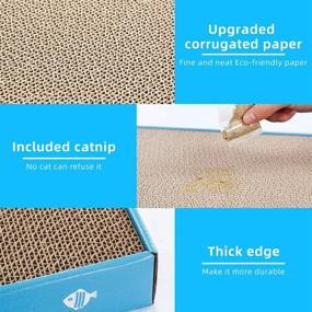 img 2 attached to 🐱 Noodoky 3Pcs Cat Scratching Pads: Double-Sided Horizontal Corrugated Cat Scratcher Cardboard, Scratch Board for Cats