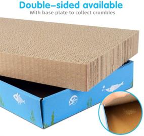 img 1 attached to 🐱 Noodoky 3Pcs Cat Scratching Pads: Double-Sided Horizontal Corrugated Cat Scratcher Cardboard, Scratch Board for Cats