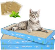 🐱 noodoky 3pcs cat scratching pads: double-sided horizontal corrugated cat scratcher cardboard, scratch board for cats logo