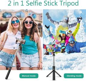 img 3 attached to (Upgraded Version) Selfie Stick Tripod with Bluetooth Remote, Compatible with Most iOS and Android Phones, Including Phones 12, 11/11 Pro/X/Android (2.6-6 inches)