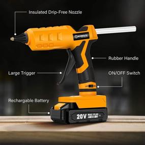 img 3 attached to 🔌 WORKSITE Cordless Hot Glue Gun, 20V Full Size with 12 Glue Sticks - Arts & Crafts, DIY, Li-ion Battery and Charger Included